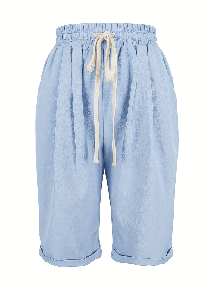 Lesley | Cropped Capri Pantaloni with Turn Up Cuffs