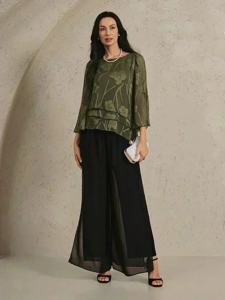 Navessa | Chiffon Split Leg Pantaloni