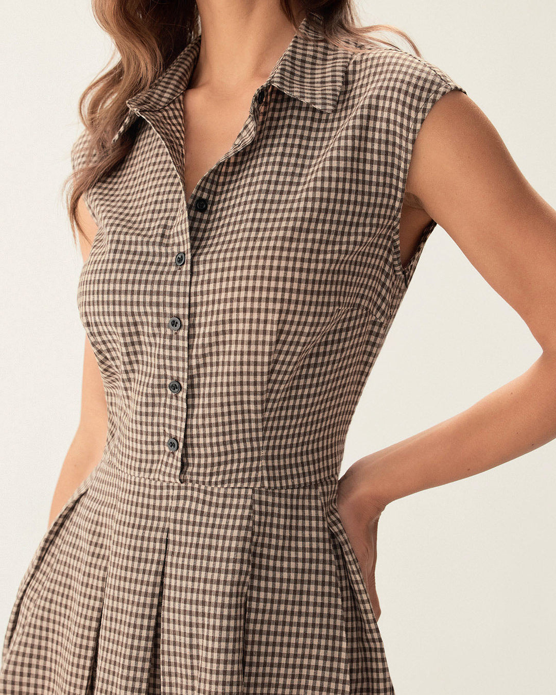 Hazel | Classico Scozzese Button-Front Midi Abito