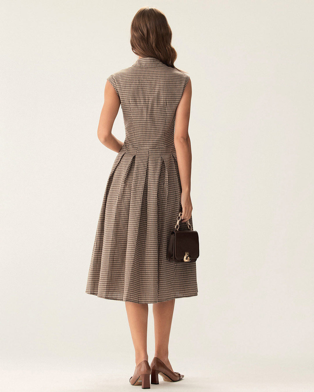 Hazel | Classico Scozzese Button-Front Midi Abito