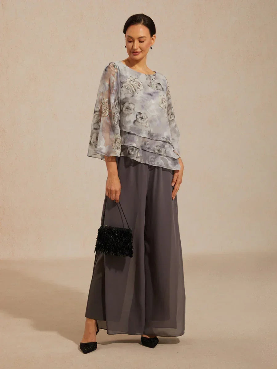 Grisandra | Chiffon Split Leg Pantaloni