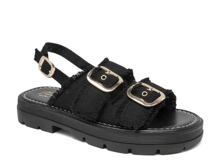 Rialta | Nero Wedge Sandalo