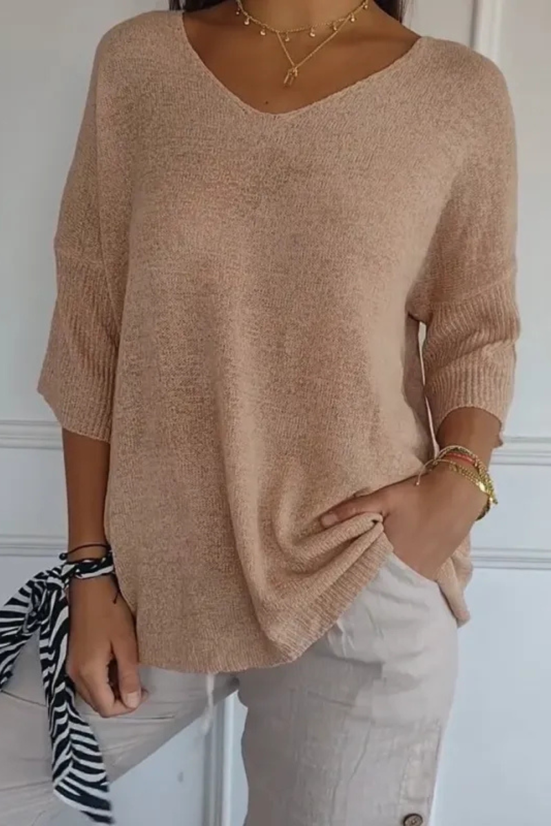 Allira | Morbido Scollo a V Maglia Top