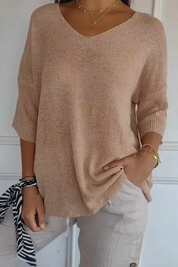 Allira | Morbido Scollo a V Maglia Top