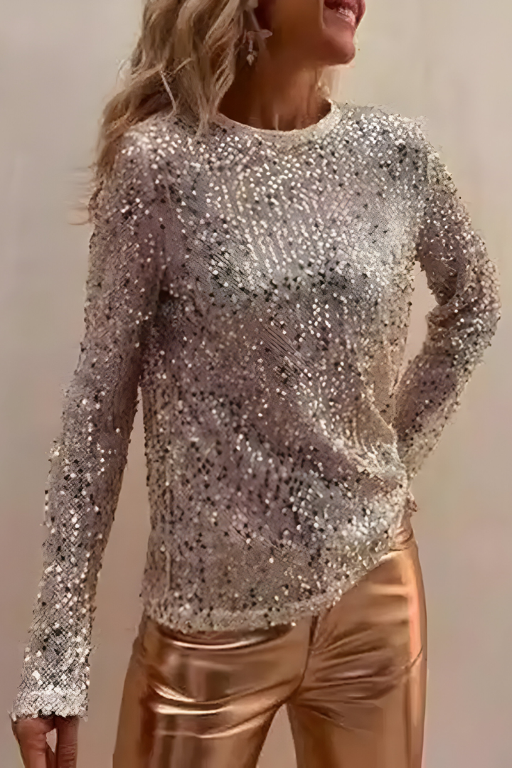 Alkira | Elegante Paillettes Manica Lunga Top