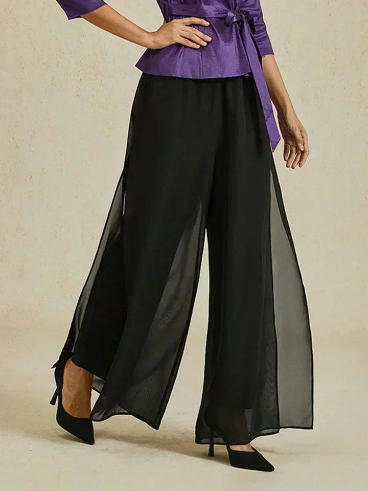 Solenne | Chiffon Split Leg Pantaloni