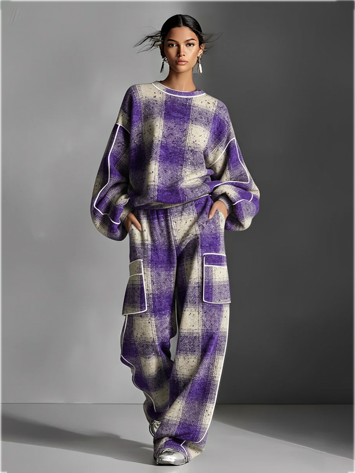 Nora | Tailleur Pantalone a Quadri Scozzesi