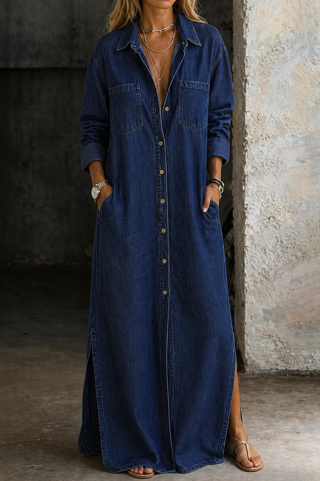 Denim Maxi Abito