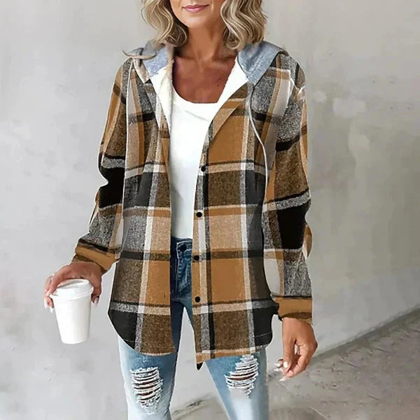 Carys | Caldo Cosy Hooded Check Giacca