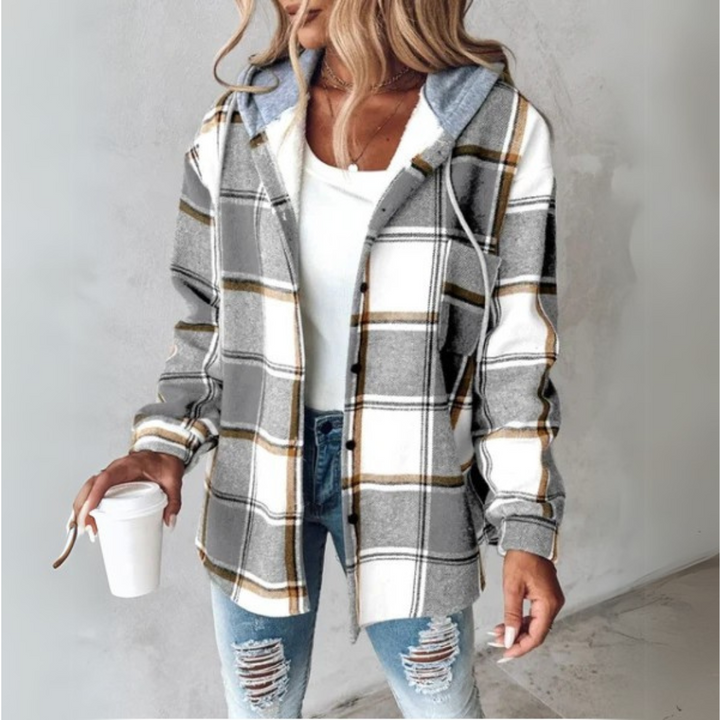 Carys | Caldo Cosy Hooded Check Giacca
