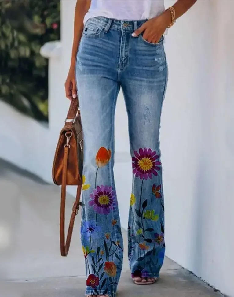 Briony | Embroidered Floreale Flare Jeans