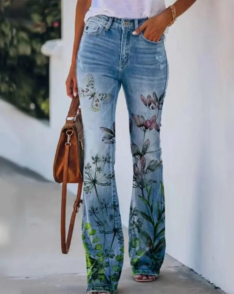 Briony | Embroidered Floreale Flare Jeans