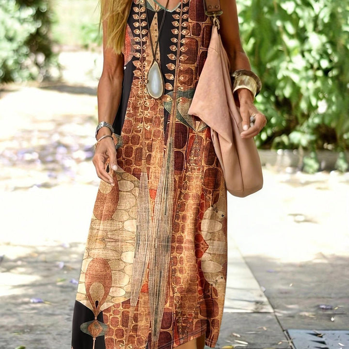 Bella | Senza Maniche Boho Stampa Abito