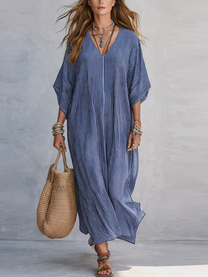 Nova | Pinstripe Maxi Abito
