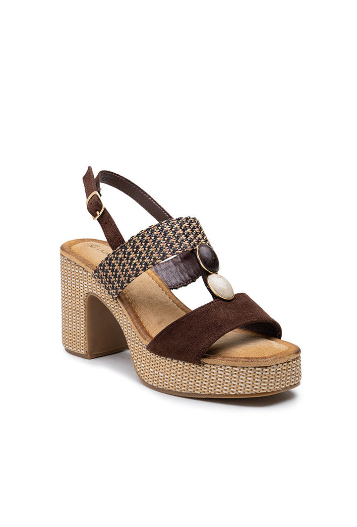 Hesper | Marrone Wedge Sandalo