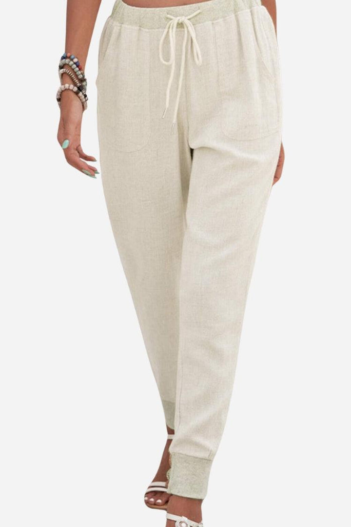 Leanne | Morbido Drawstring Jogger Pantaloni with Cuffs