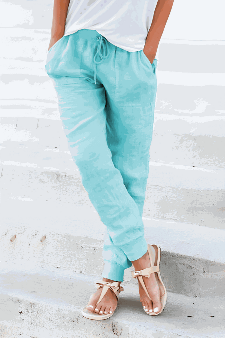 Leanne | Morbido Drawstring Jogger Pantaloni with Cuffs