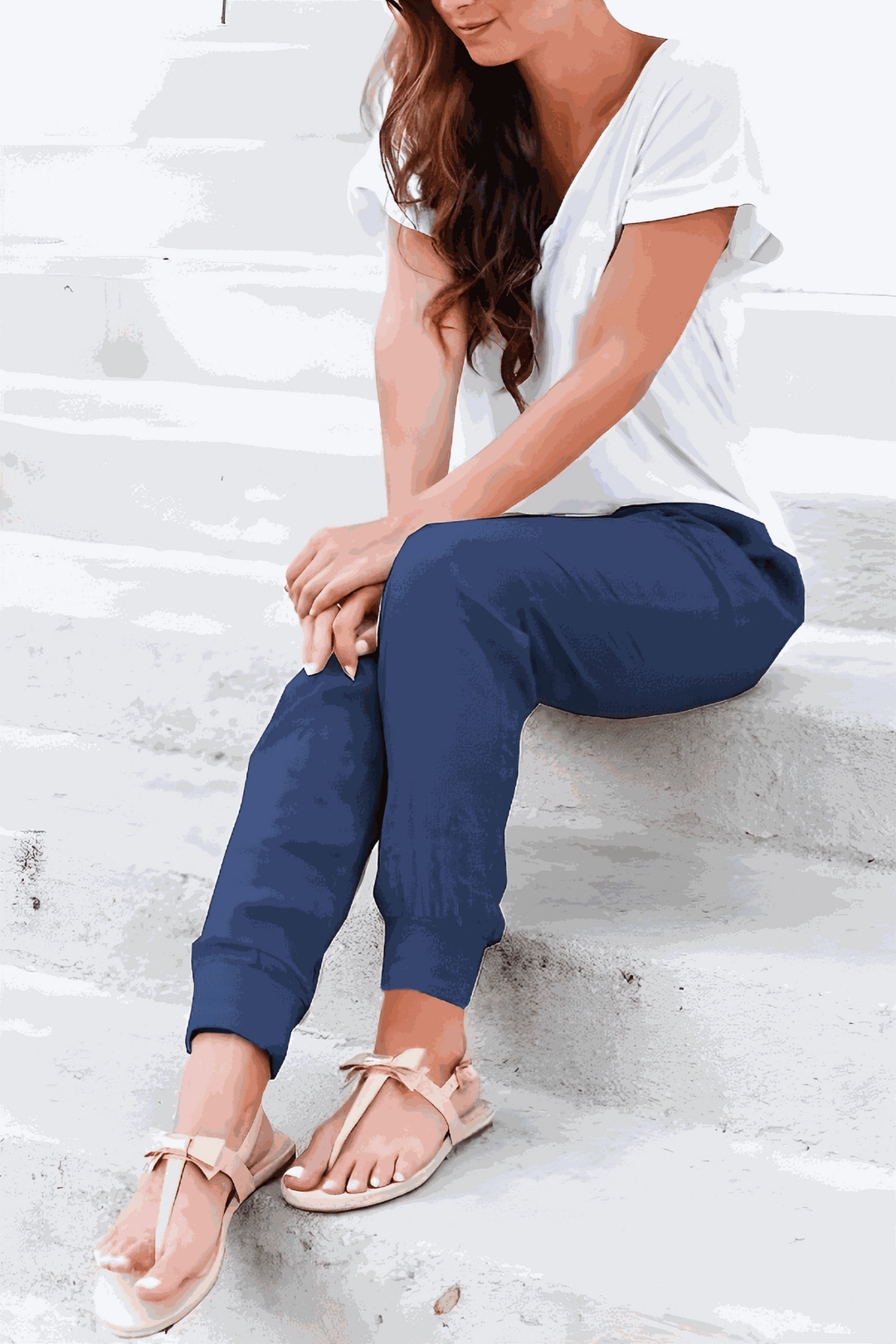 Leanne | Morbido Drawstring Jogger Pantaloni with Cuffs
