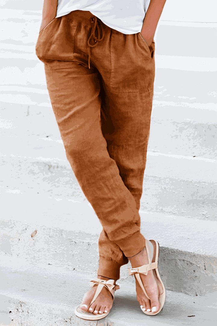 Leanne | Morbido Drawstring Jogger Pantaloni with Cuffs