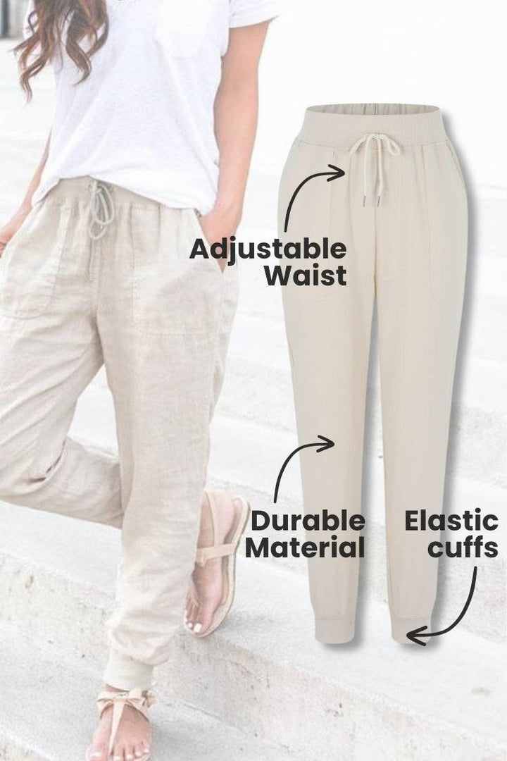 Leanne | Morbido Drawstring Jogger Pantaloni with Cuffs