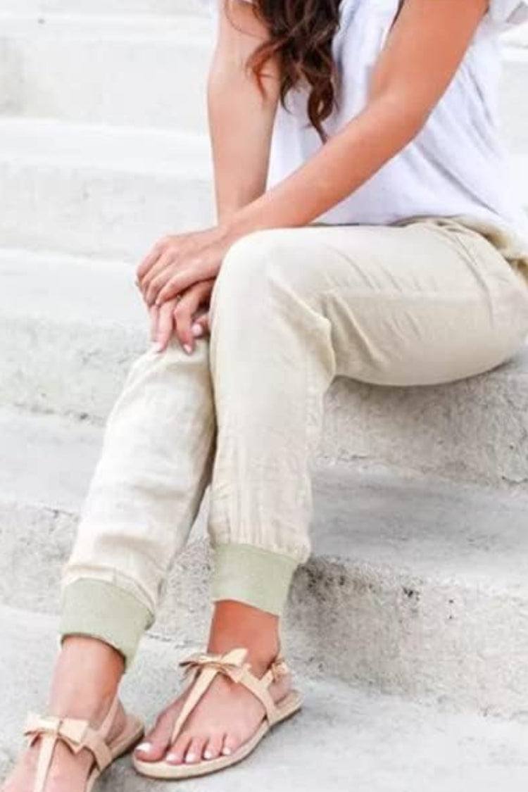 Leanne | Morbido Drawstring Jogger Pantaloni with Cuffs