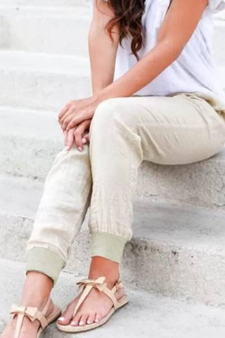 Leanne | Morbido Drawstring Jogger Pantaloni with Cuffs