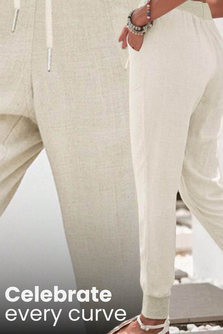 Leanne | Morbido Drawstring Jogger Pantaloni with Cuffs