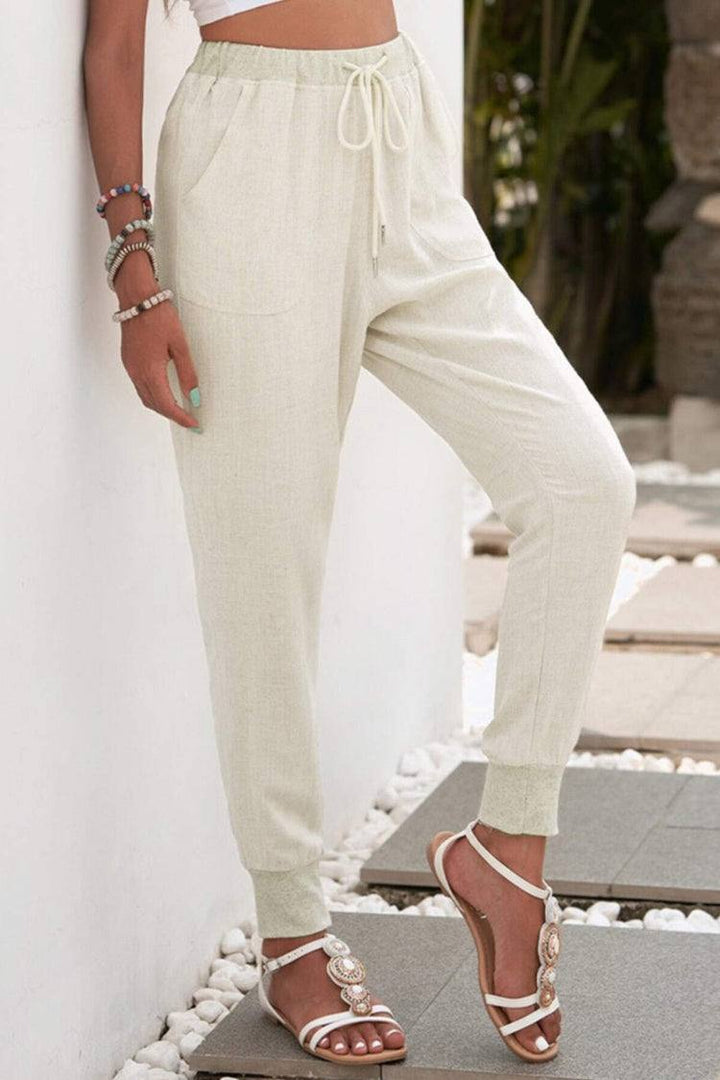 Leanne | Morbido Drawstring Jogger Pantaloni with Cuffs