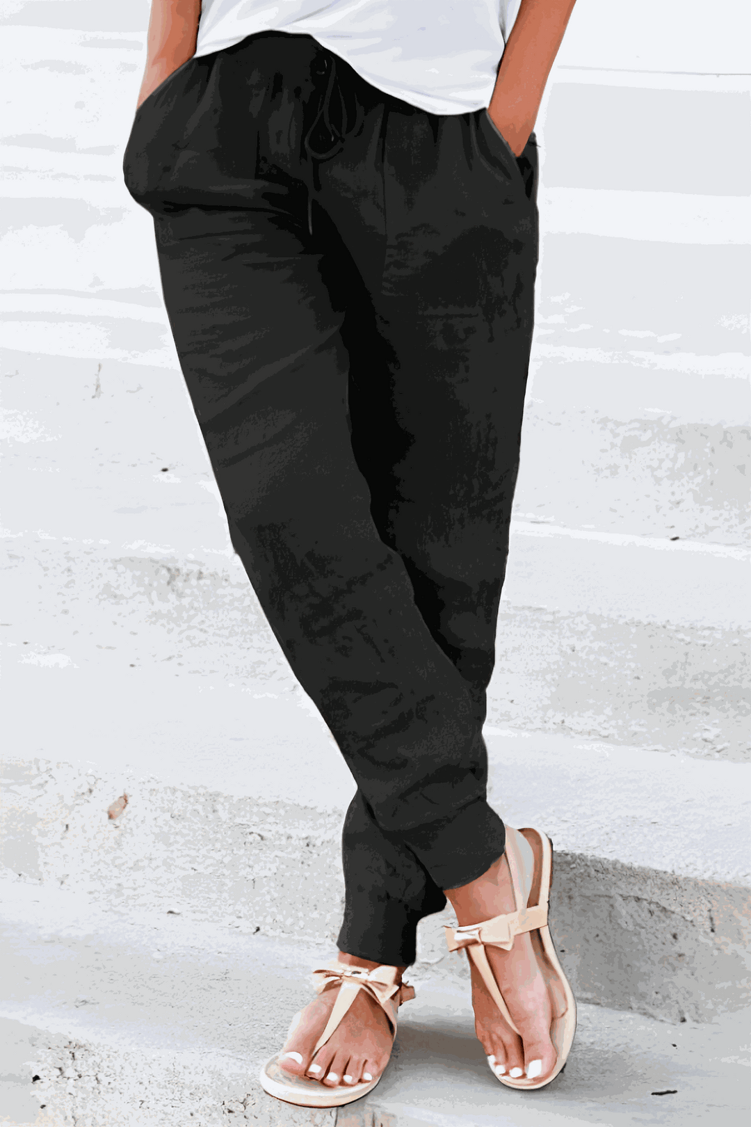 Leanne | Morbido Drawstring Jogger Pantaloni with Cuffs