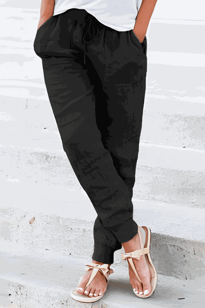 Leanne | Morbido Drawstring Jogger Pantaloni with Cuffs