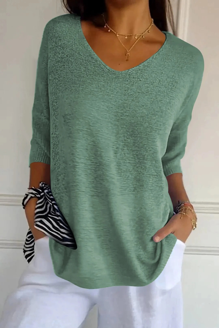 Allira | Morbido Scollo a V Maglia Top