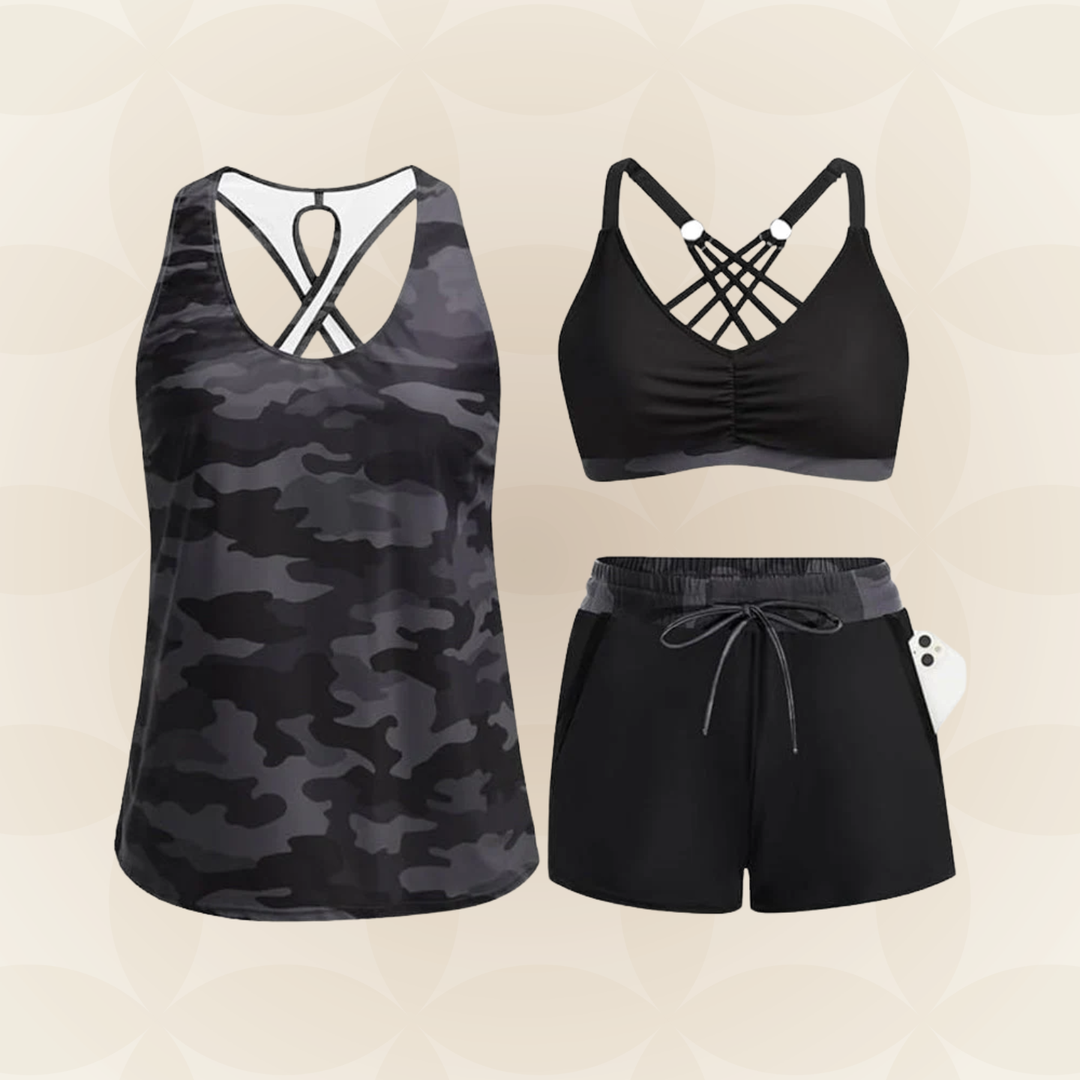 Rosalie | Cord-Tie Breathable Swim Completo