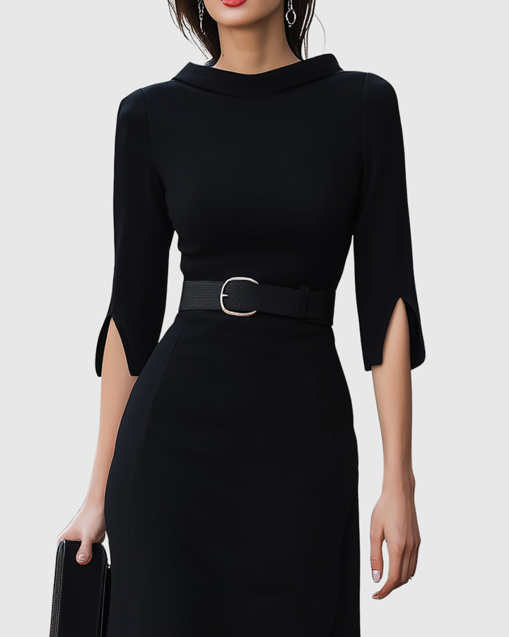 Bronwyn | Classico Nero Midi Abito
