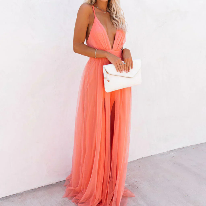 Charlotte | Maxi Abito Corallo Leggero