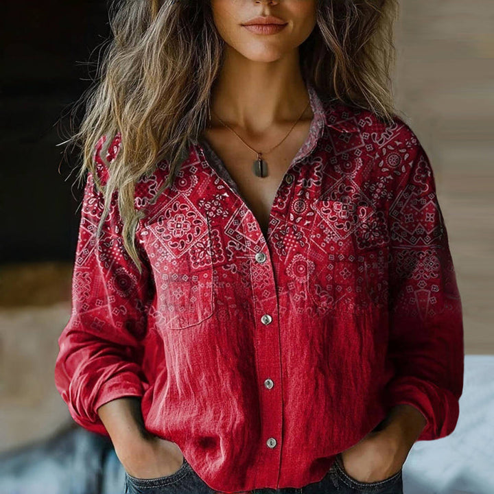 Lacey | Bohémien Stampato Button Camicia