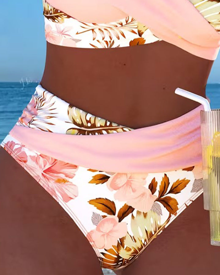 Elsa | Contrast Floreale Split Bikini