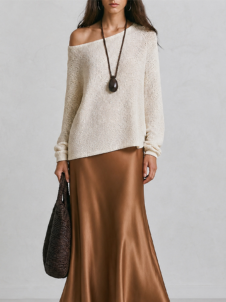 Winifred | Slouchy Monospalla Manica Lunga Maglia Pullover