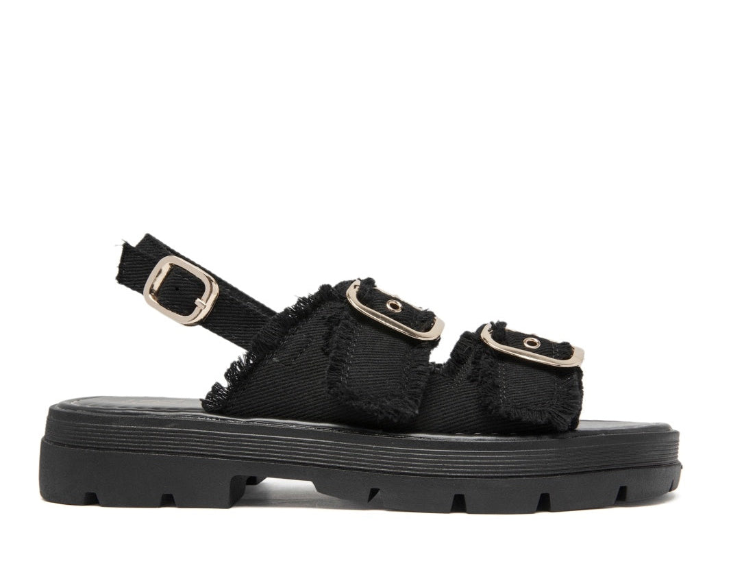 Rialta | Nero Wedge Sandalo