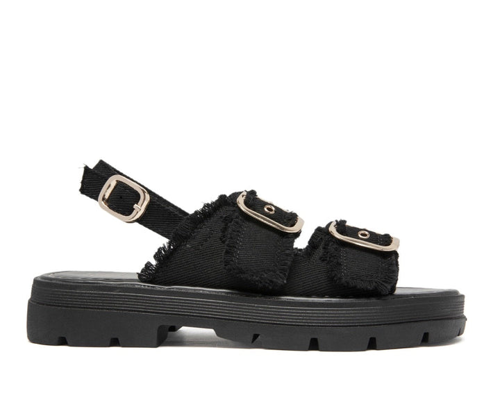 Rialta | Nero Wedge Sandalo