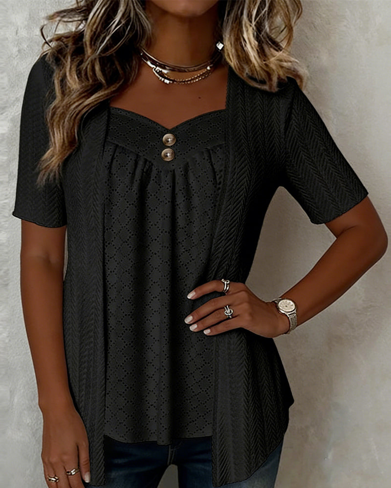 Carol | Layered Collar Patchwork Camicia