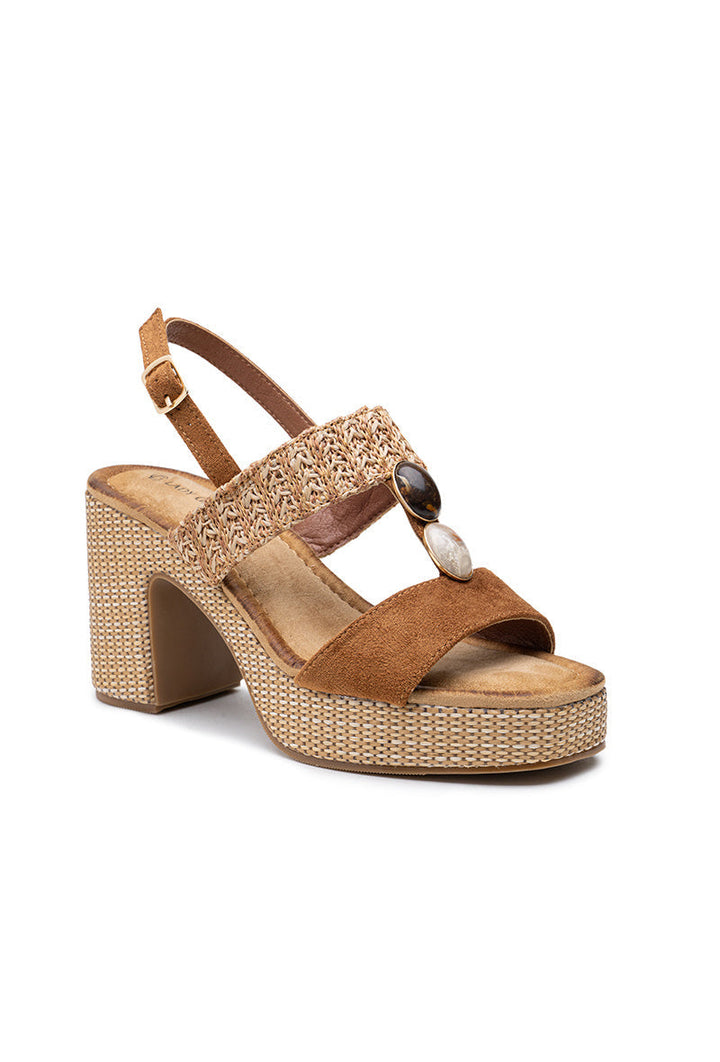Cerys | Cammello Wedge Sandalo