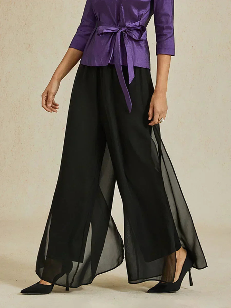 Darby | Airy Flowy Gamba Larga Palazzo Pantaloni