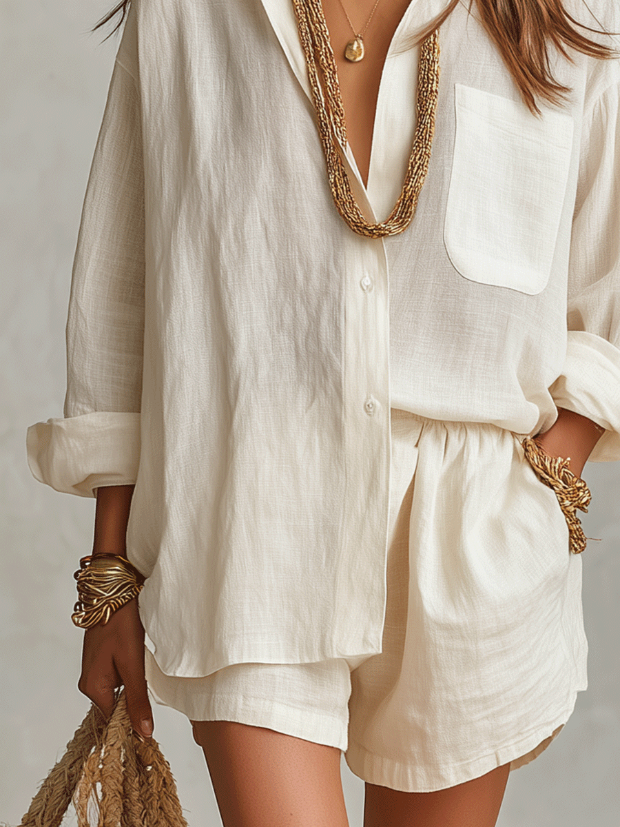 Maddison | Lino Boho Corto Completo