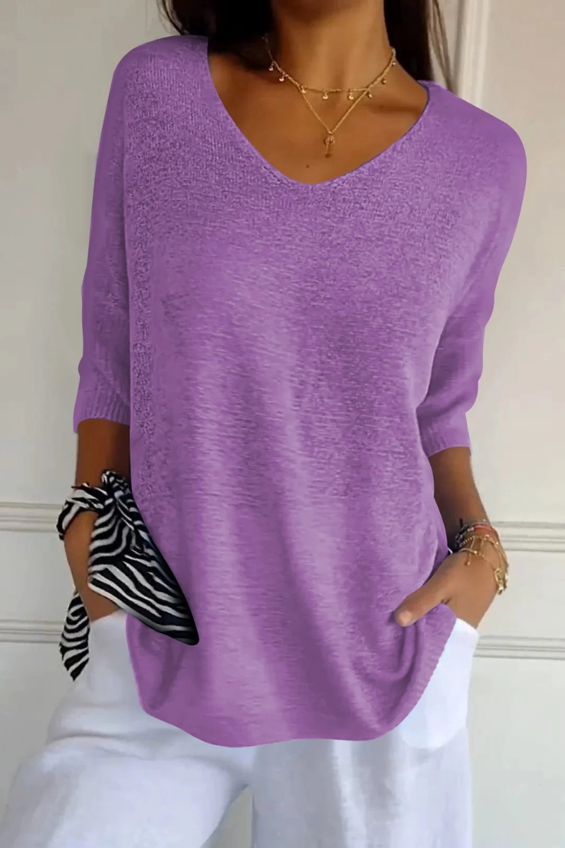 Allira | Morbido Scollo a V Maglia Top