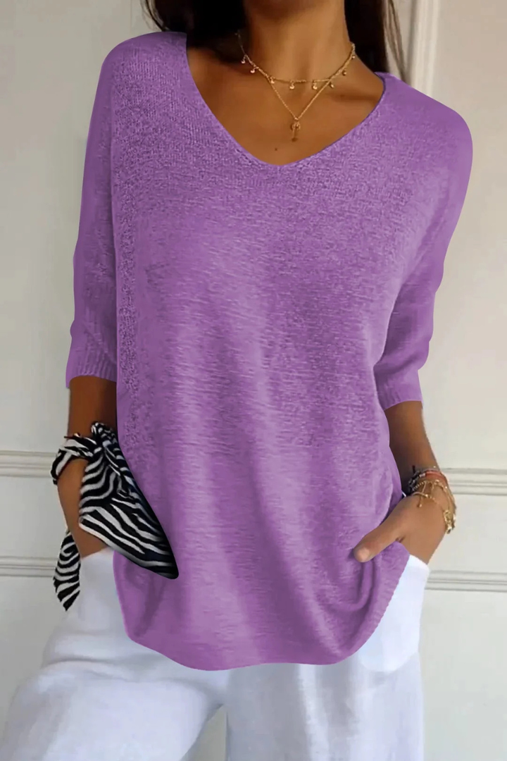 Allira | Morbido Scollo a V Maglia Top