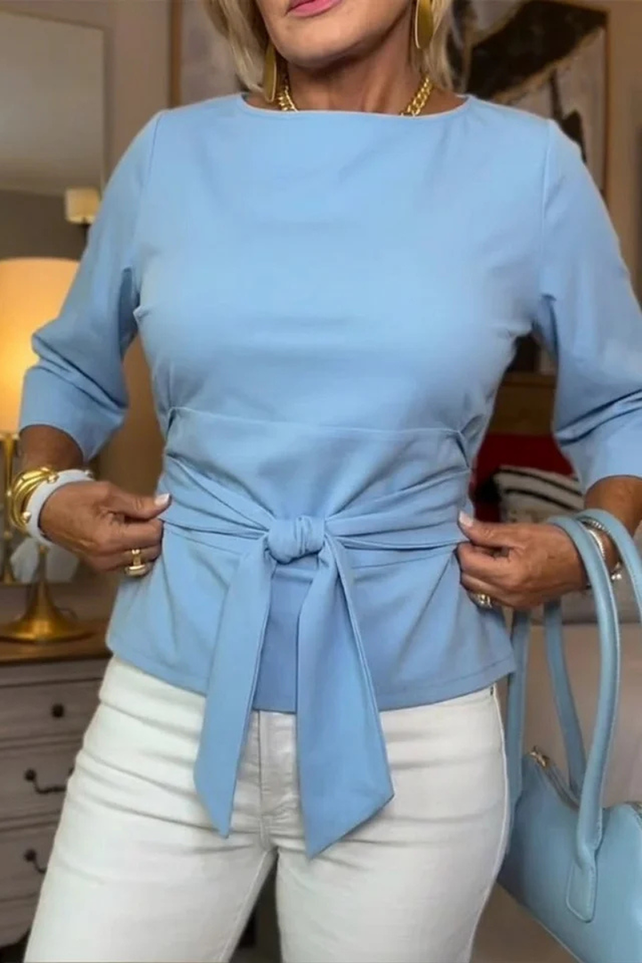 Lennox | Tie Waist Boat Neck Top