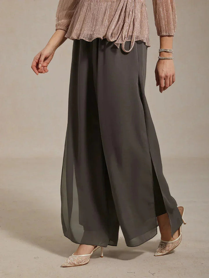 Grisandra | Chiffon Split Leg Pantaloni