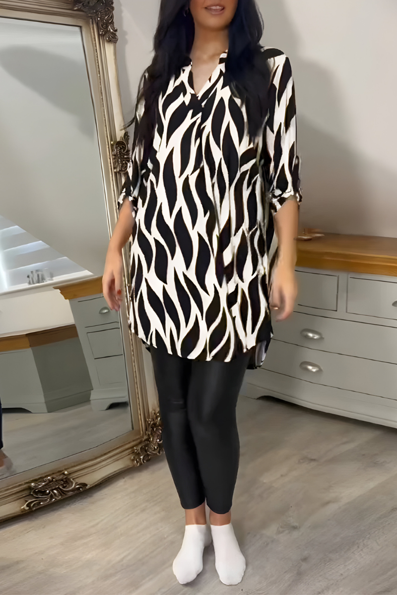 Derryn | Abstract Stampa Tunic Top