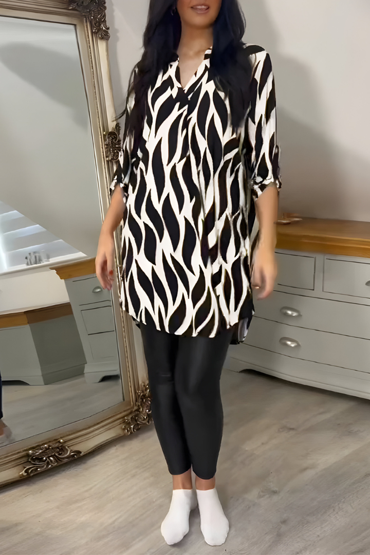 Derryn | Abstract Stampa Tunic Top