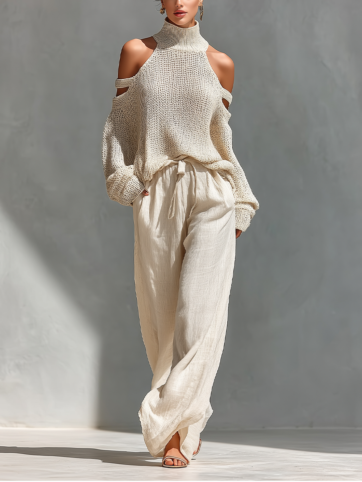 Sophie | Completo in Maglia Beige
